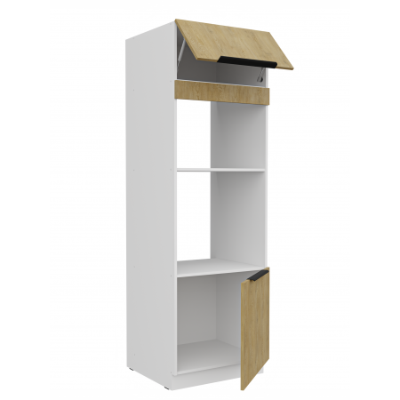 Zabudowa piekarnika i mikrofalówki 60 cm CREMA dąb cremona / biały mat 60 DPM-210 2F